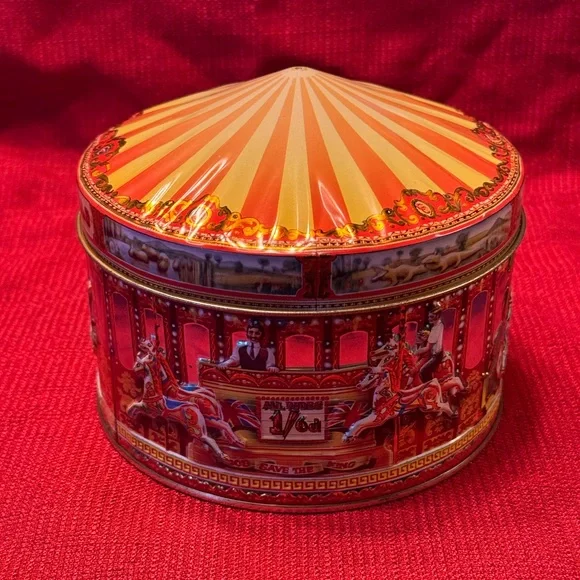 Vintage Carousel Tin with Red and Gold Accents - Picture 5 of 12